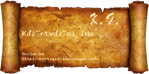 Körtvési Ida névjegykártya