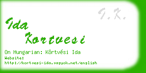 ida kortvesi business card
