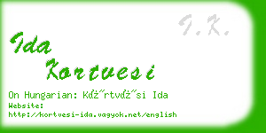 ida kortvesi business card